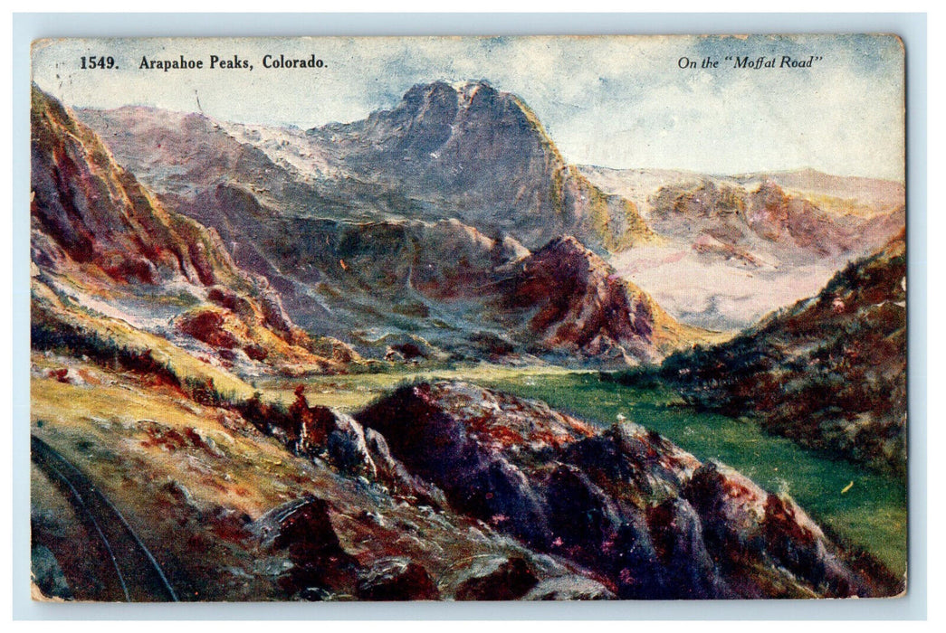 1909 On The "Moffat Road" Arapahoe Peaks, Colorado CO Antique Posted Postcard