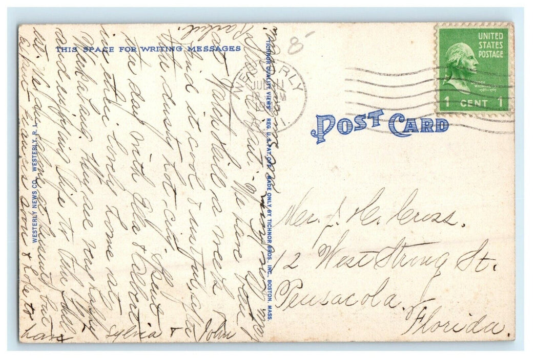 1915 Boats in Weekapaug Inn, Weekapaug, Rhode Island RI Antique Postcard