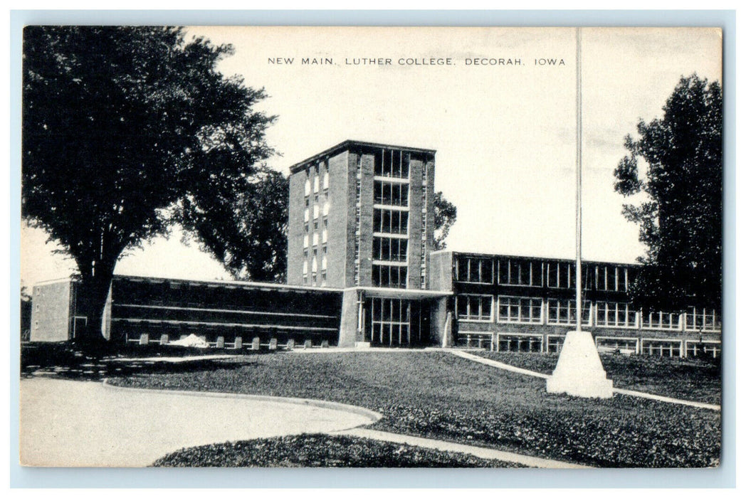 c1940s New Main Luther College Decoran Iowa IA Unposted Village Postcard