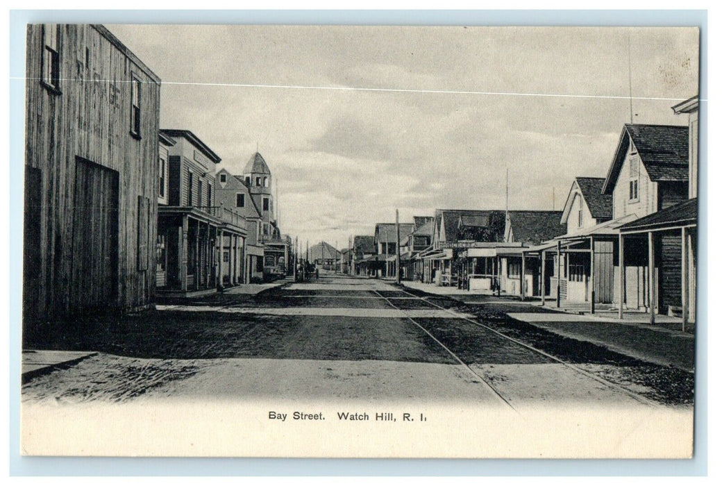 c1905 Bay Street View, Watch Hill Rhode Island RI Undivided Back Postcard