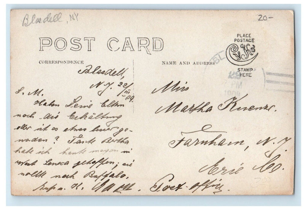 1909 Lake Avenue Blasdell New York Streetcar Horse Wagon RPPC Photo Postcard