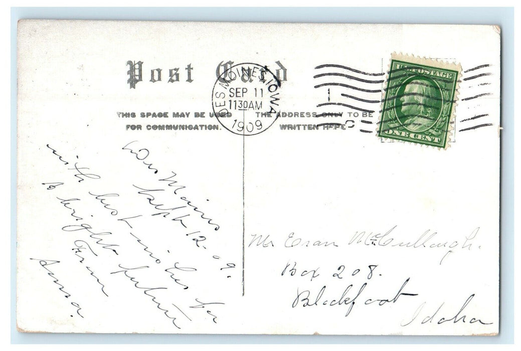 1909 Sate Capitol Building Des Moines Iowa IA Posted Antique Postcard
