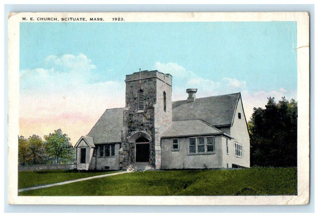 1926 The View Of M.E Church Scituate Massachusetts MA Vintage Postcard