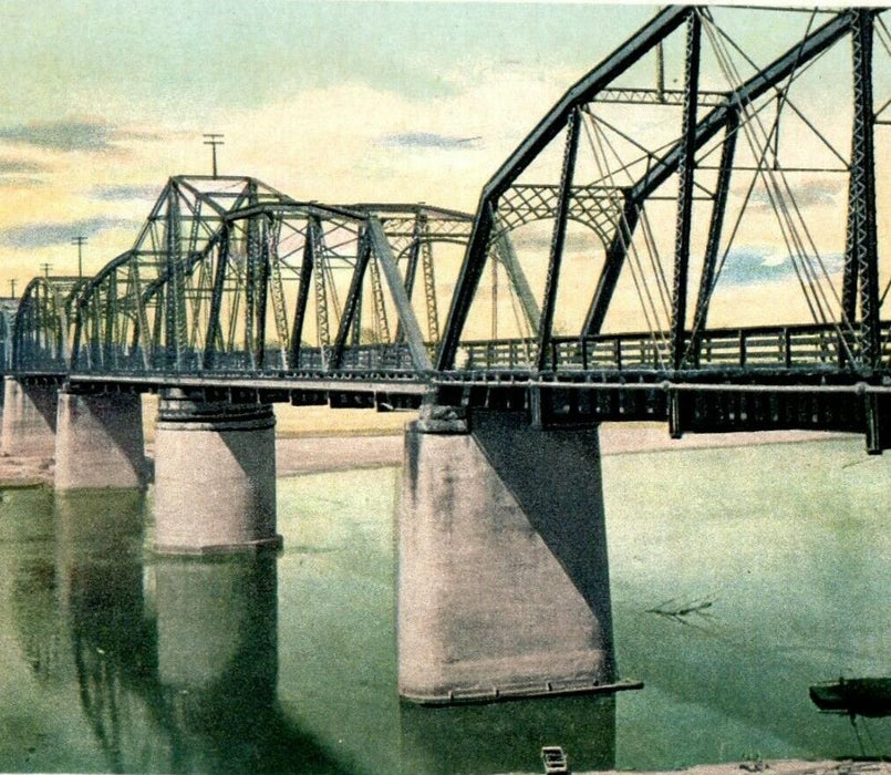 c1905 Iron Mountain Railroad R.R Bridge Fort Smith Arkansas AR Antique Postcard