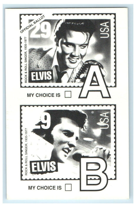 1993 Elvis Rock & Roll Singer Official Ballot Memphis TN Advertising Postcard