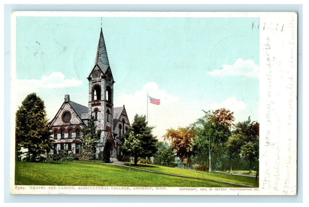 1905 Chapel And Campus Agricultural College Amherst Massachusetts MA Postcard