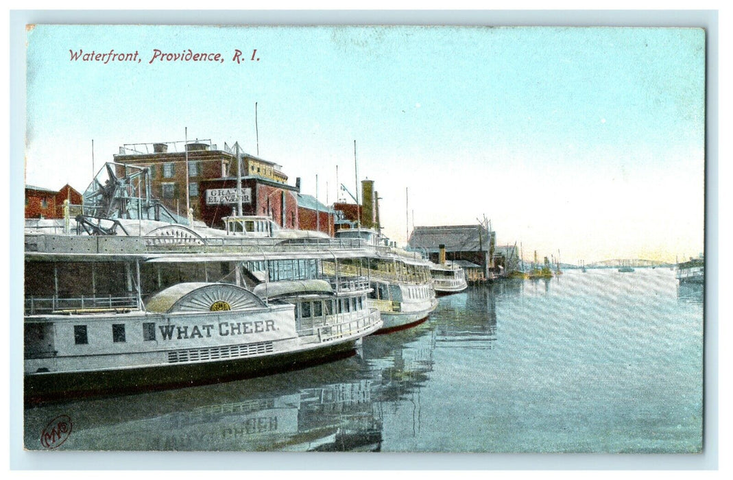 1920 Steamboat in Waterfront, Providence, Rhode Island RI Unposted Postcard