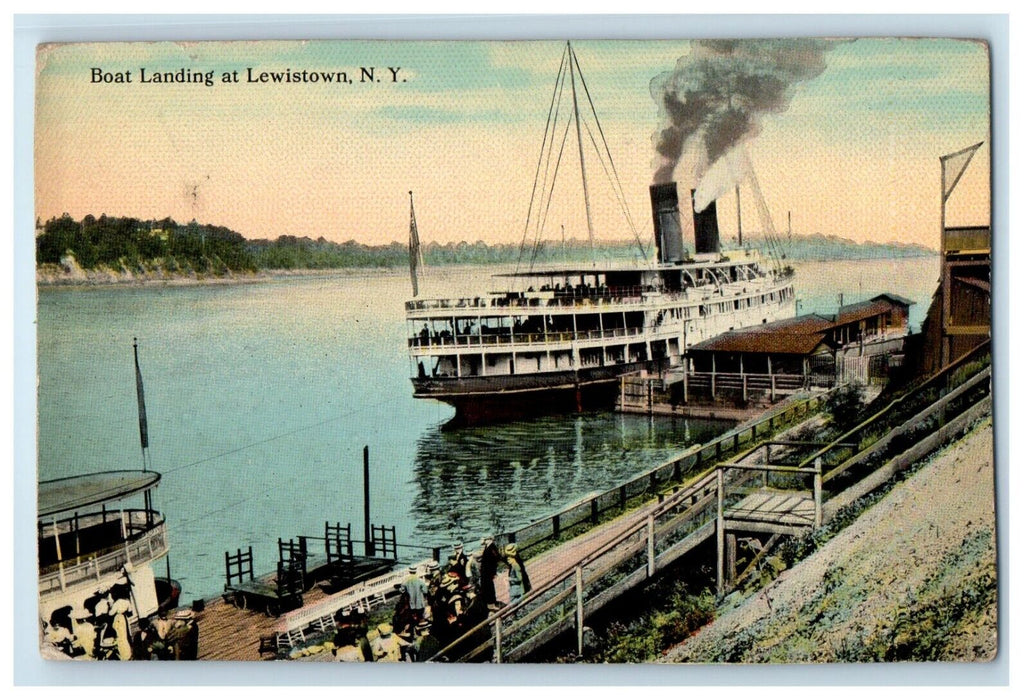 c1910's Boat Landing At Lewiston New York NY Unposted Antique Postcard