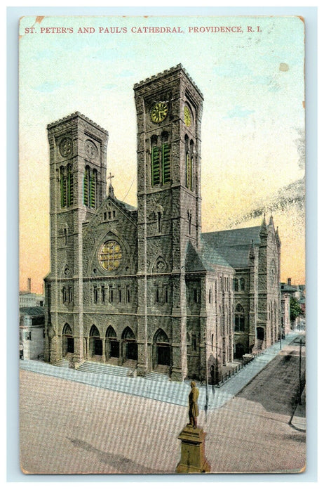 1910 St Peter and Paul Cathedral, Rhode Island RI Antique Postcard
