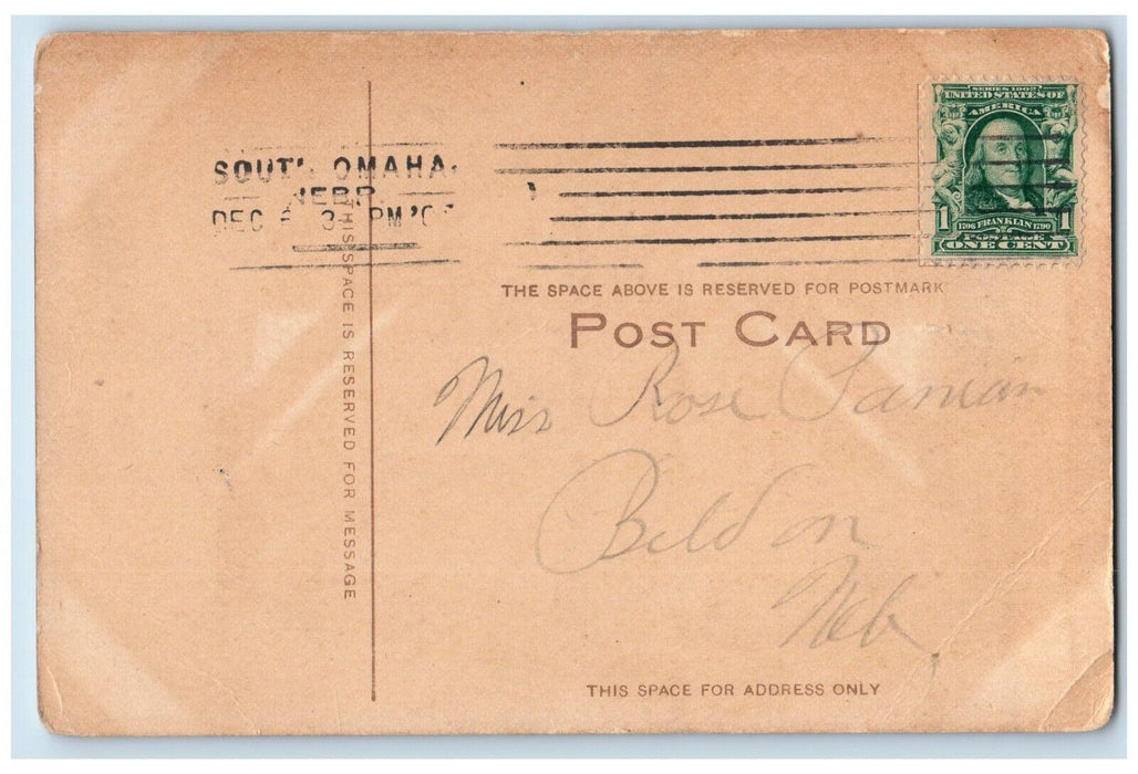 c1910's First National Bank Building Cars Omaha Nebraska NE Antique Postcard