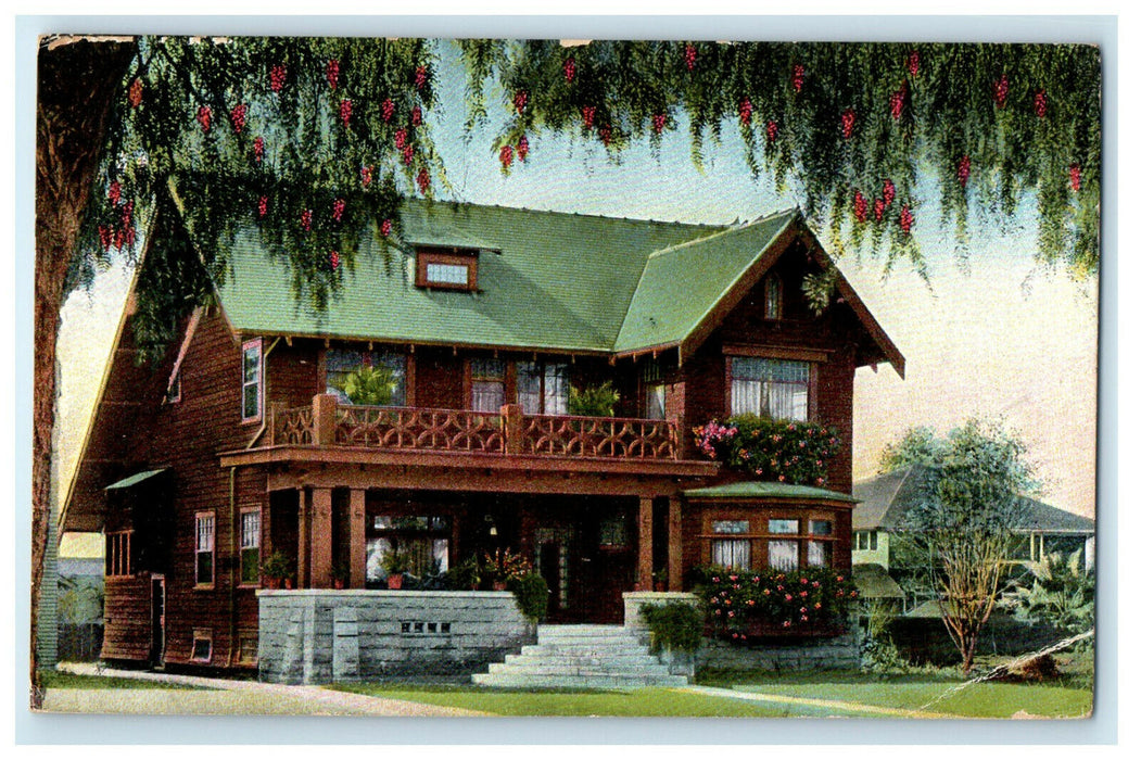c1910s A Home In West Adam's Street, Los Angeles California CA Antique Postcard