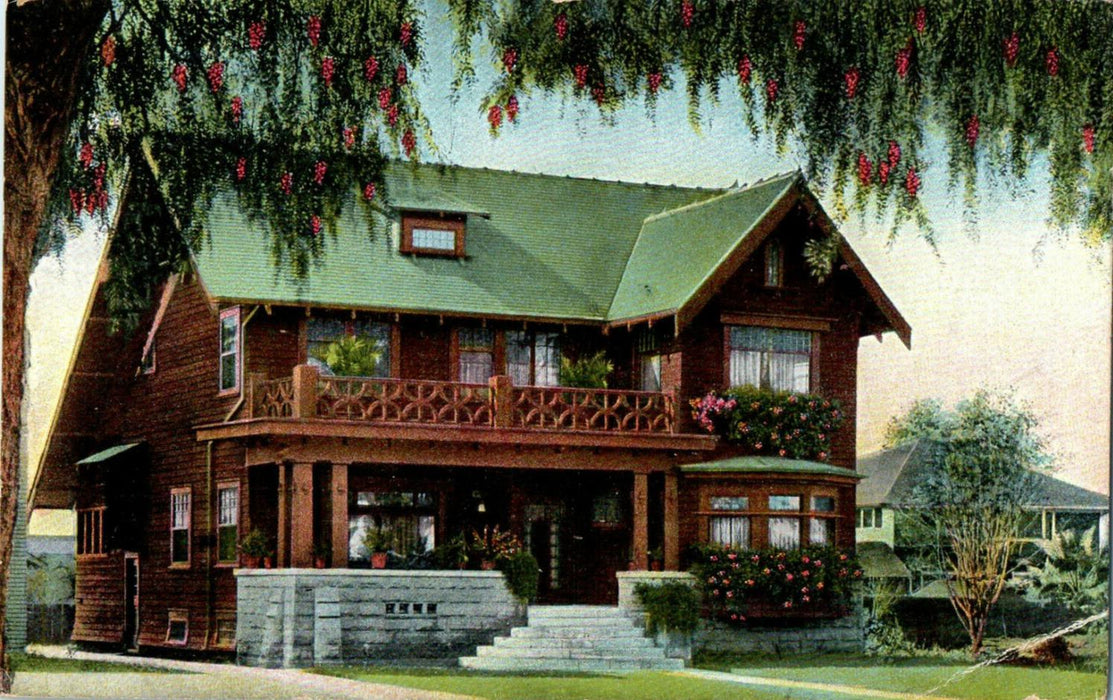 c1910s A Home In West Adam's Street, Los Angeles California CA Antique Postcard