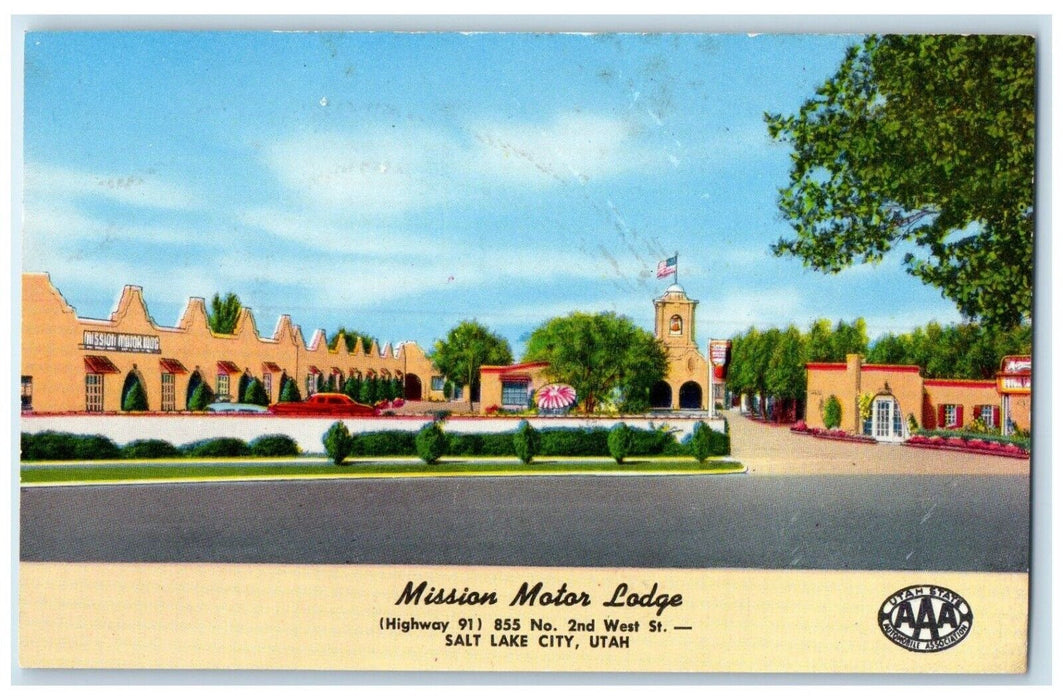 c1960's Mission Motor Lodge Motel Roadside Cars Salt Lake City Utah UT Postcard