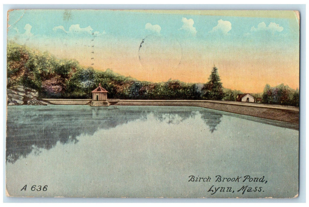 1911 Birch Brook Pond Lynn Massachusetts MA Antique Posted Postcard