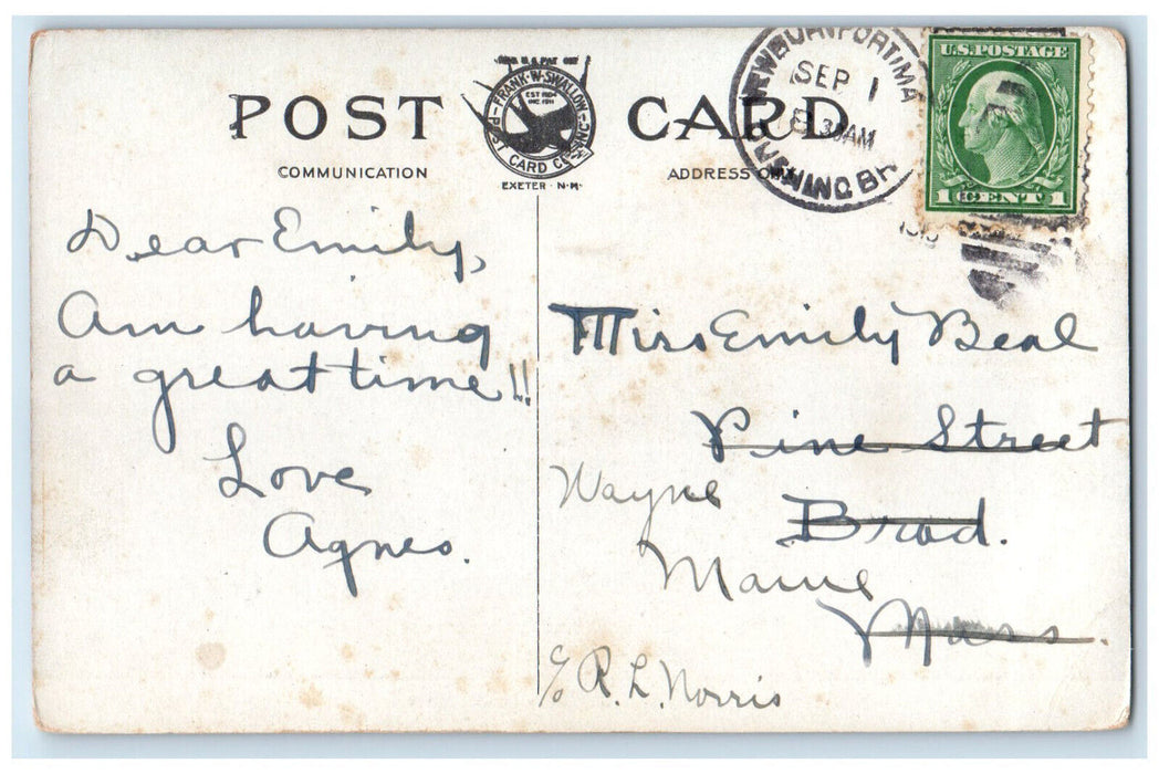 c1910 Heavy Surf Salisbury Beach Massachusetts MA Antique Posted Postcard