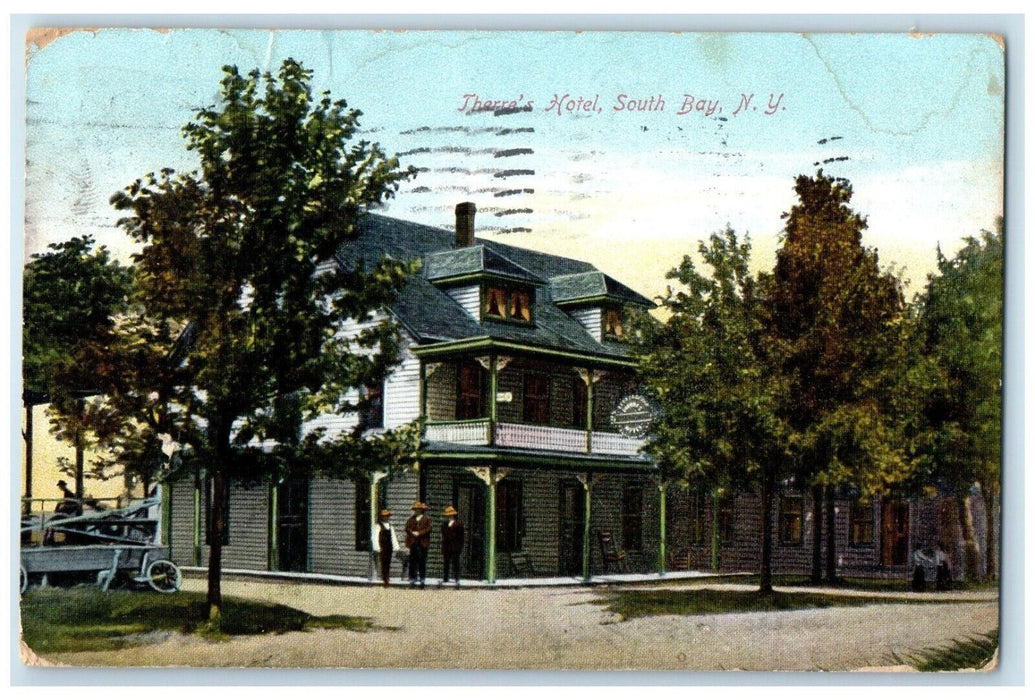 1909 Exterior View Therre's Hotel Building South Bay New York NY Posted Postcard