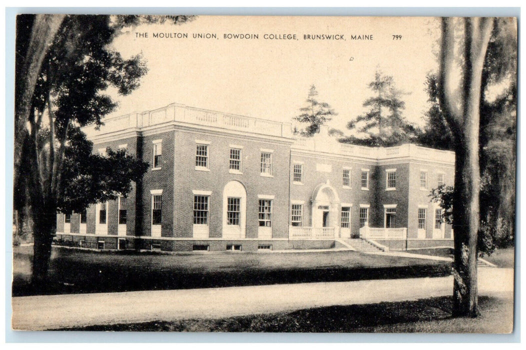 c1910 The Moulton Union Bowdoin College Brunswick Maine ME Antique Postcard
