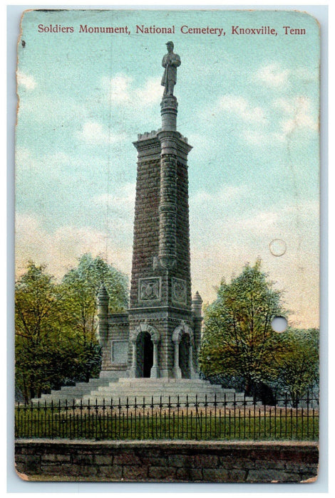 c1910 Soldiers Monument National Cemetery Knoxville Tennessee TN Postcard