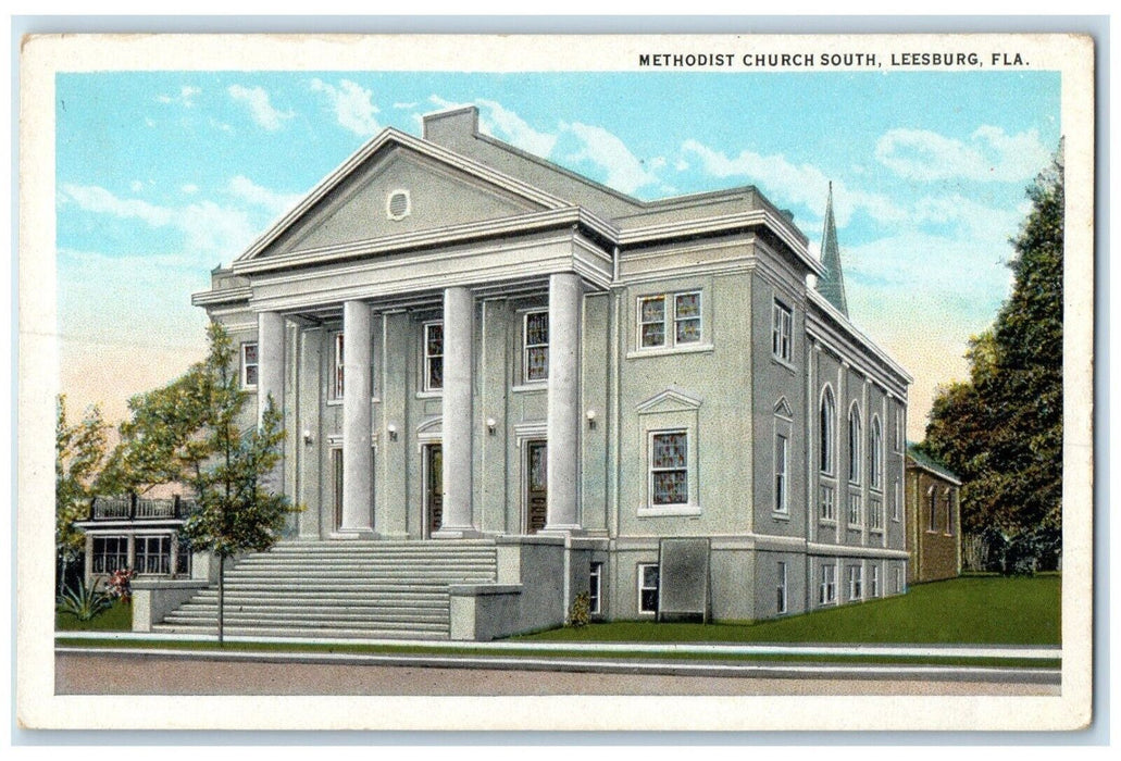 c1920 Exterior View Methodist Church South Leesburg Florida FL Unposted Postcard