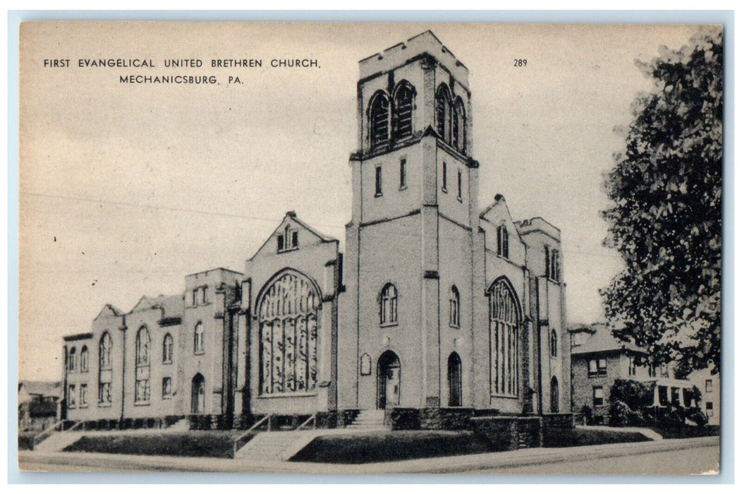 c1910 First Evangelical United Brethren Church Mechanicsburg PA Postcard