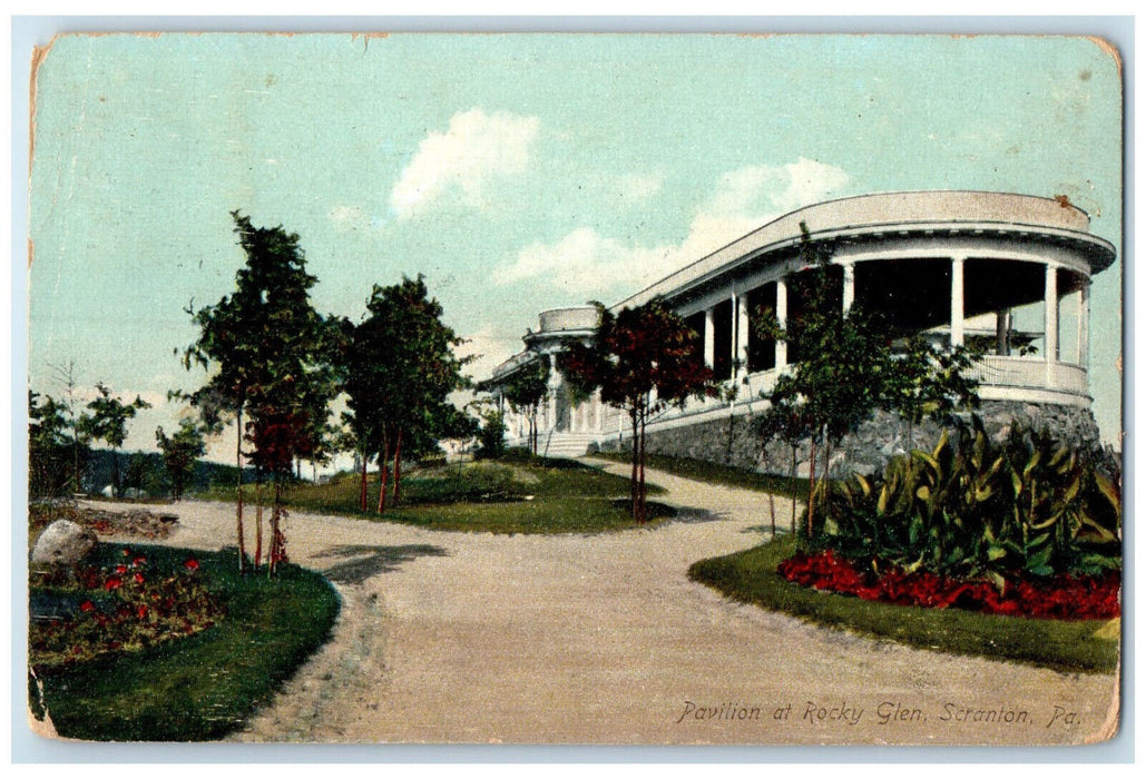 1909 Pavilion at Rocky Glen Scranton Pennsylvania PA Antique Postcard