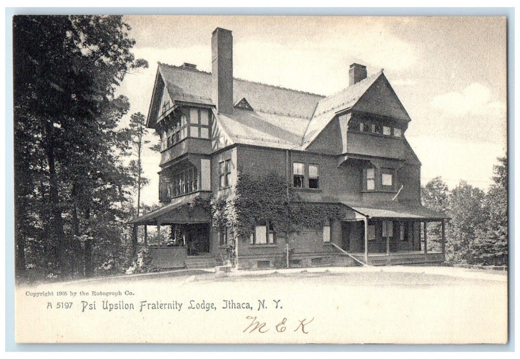 c1905 Psi Upsilon Fraternity Lodge Exterior Building Ithaca New York NY Postcard
