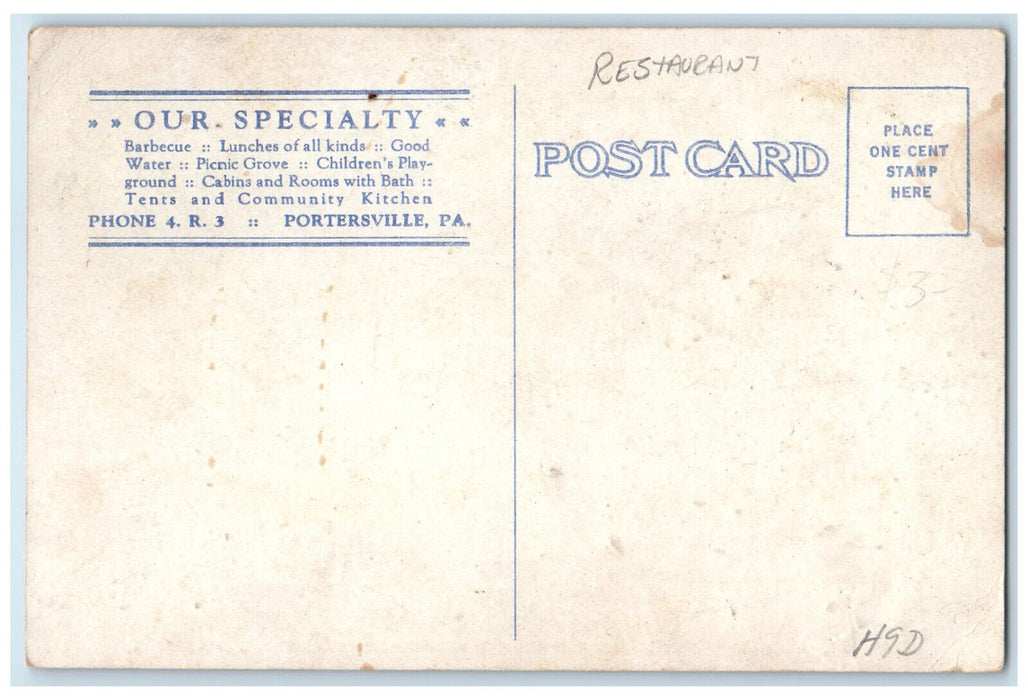 c1920's Dixie Inn Restaurant Between Butler and New Castle PA Vintage Postcard
