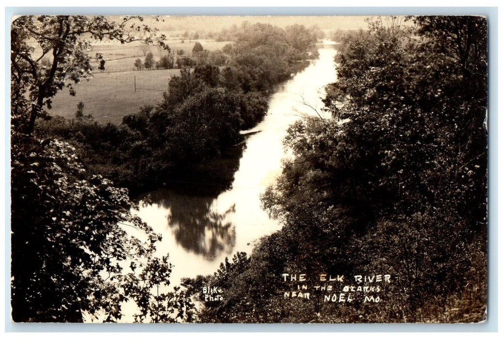 c1905 The Elk River In The Ozarks Near Noel Missouri MO RPPC Photo Postcard