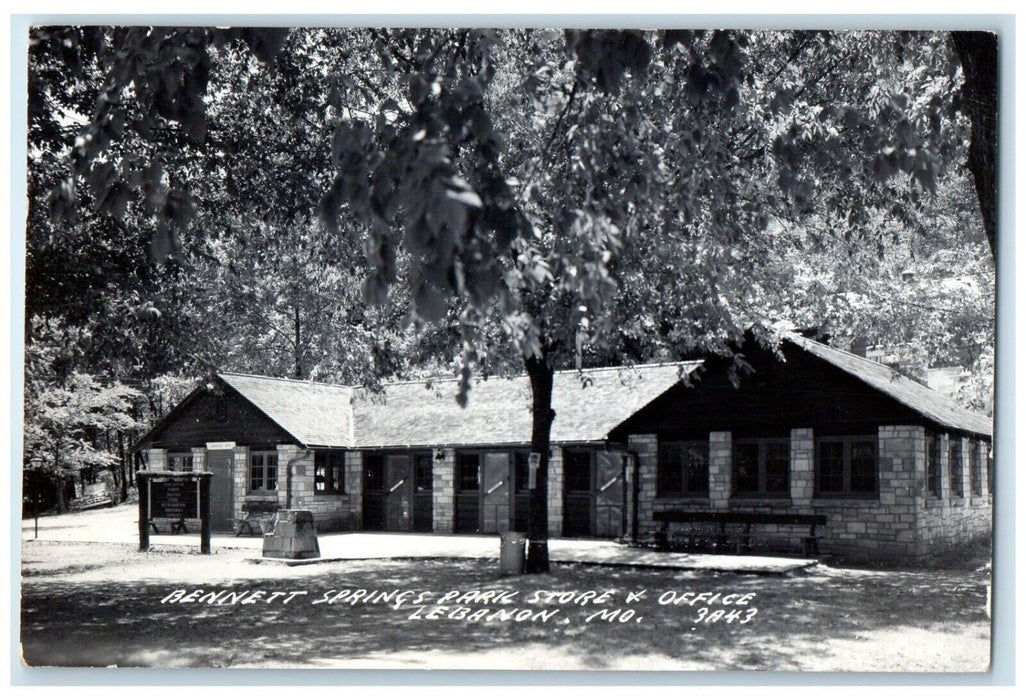 1956 Bennett Springs Park Store & Office Lebanon Missouri MO RPPC Photo Postcard