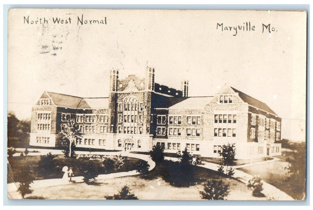 1910 North West Normal Building Maryville Missouri MO RPPC Photo Posted Postcard