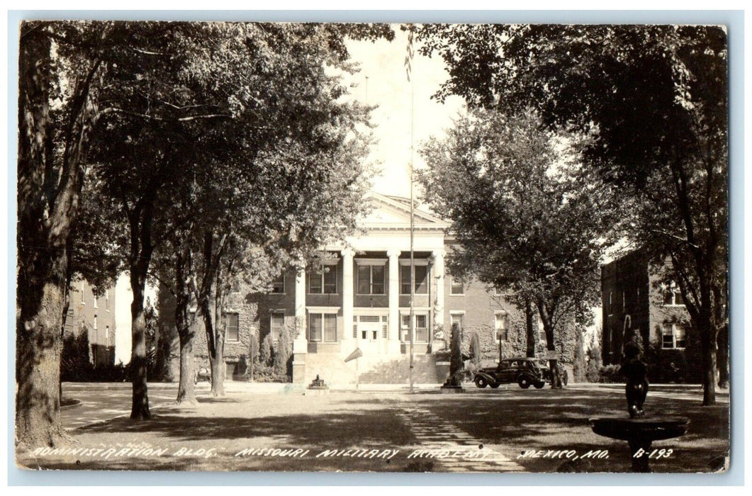 1939 Administration Bldg Missouri Military Academy Mexico MO RPPC Photo Postcard