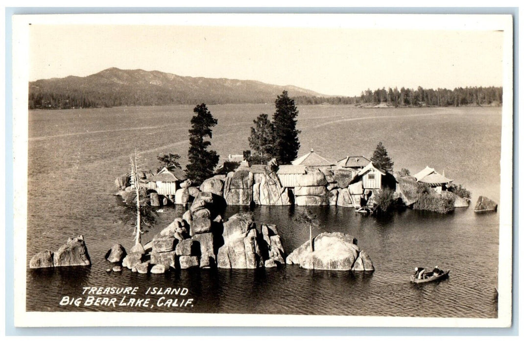 c1940's Treasure Island Big Bear Lake California Missouri MO RPPC Photo Postcard