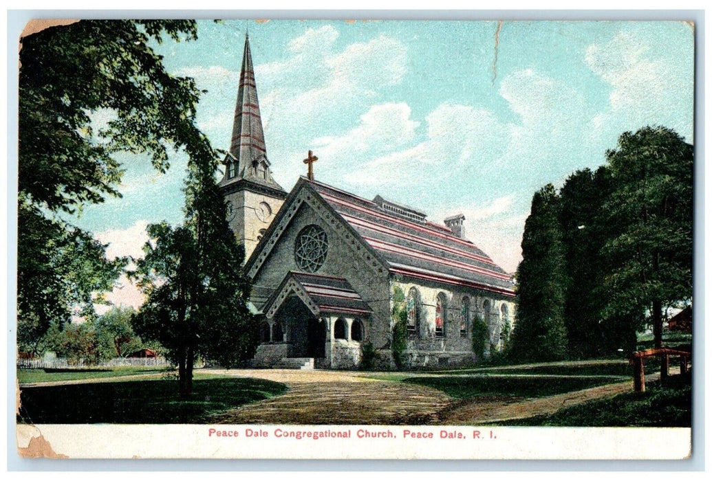1907 Peace Dale Congregational Church Peace Dale Rhode Island RI Posted Postcard