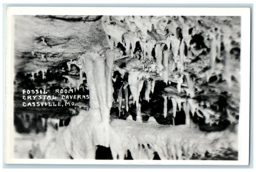 Fossil Room Crystal Caverns Cassville Missouri MO RPPC Photo Vintage Postcard