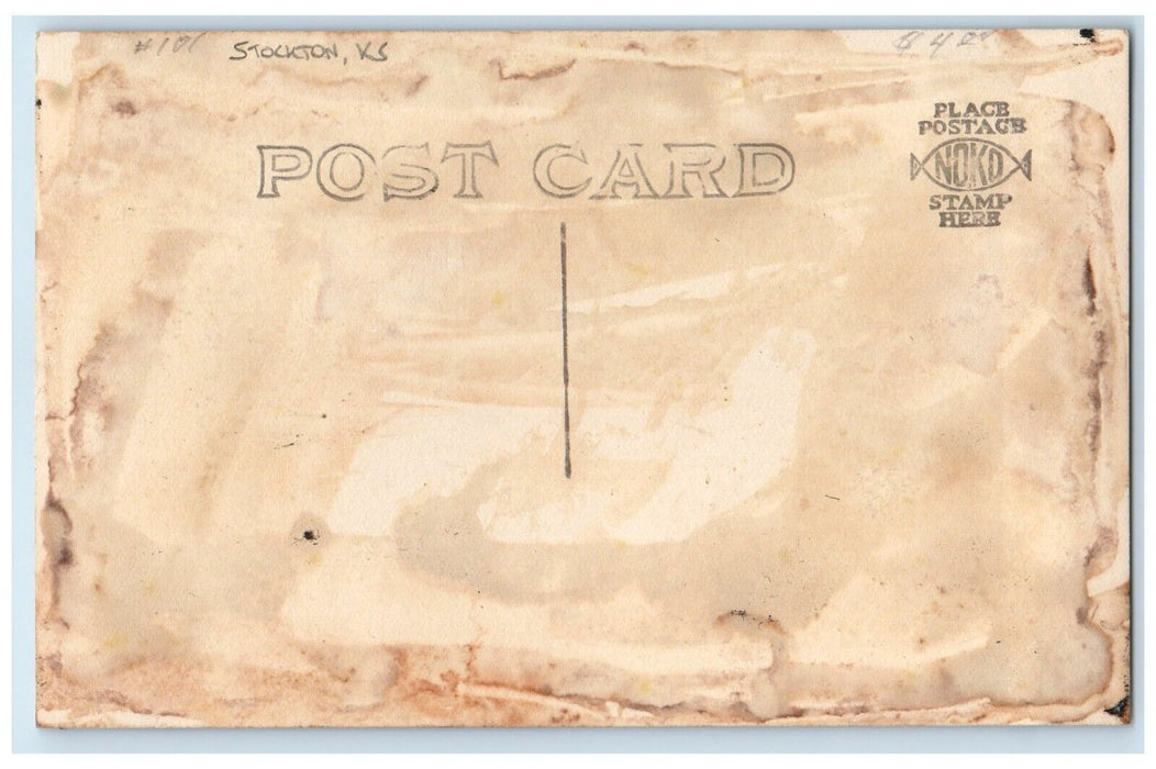 c1910's Jackson Dam Stockton Kansas KS Waterfalls RPPC Photo Antique Postcard
