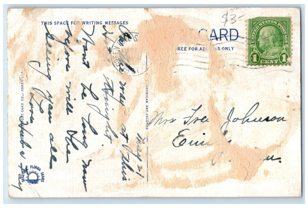 1937 Exterior View Qui Si Sana Hotel Building Green Cove Spring Florida Postcard