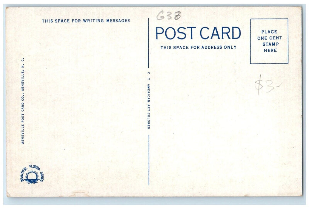 c1940 Exterior View High School Building Winter Haven Florida Unposted Postcard