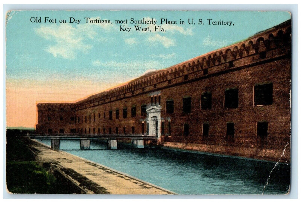 1910 Old Fort Dry Tortugas Southern Place US Territory Key West Florida Postcard