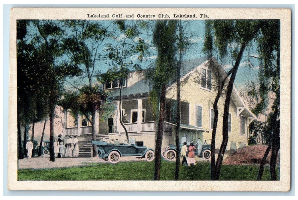 c1920 Lakeland Golf Country Club Classic Cars Lakeland Florida Unposted Postcard