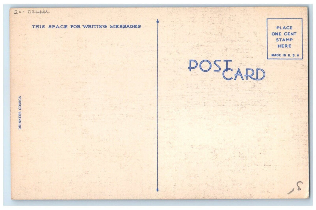 c1910's Drunk Man Boating Lighthouse Can't Find My Way Home  Antique Postcard