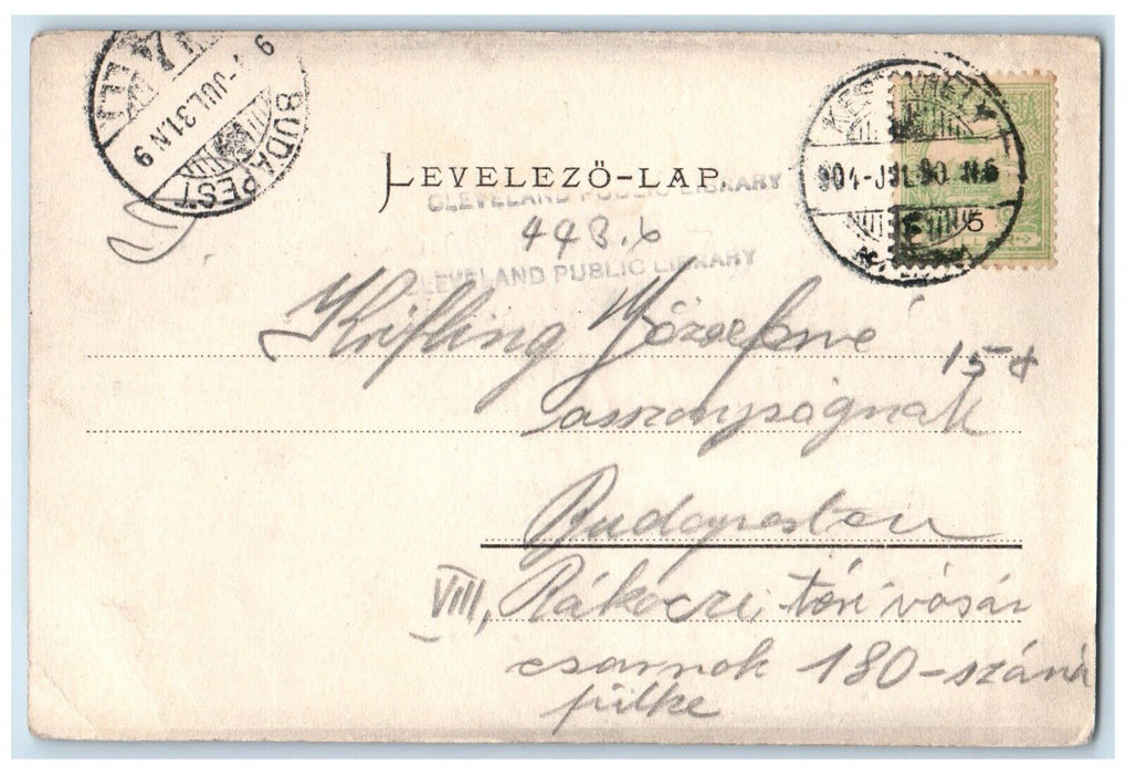 1904 Grof Festetics Palace Steps, Keszthely Hungary Posted Antique Postcard