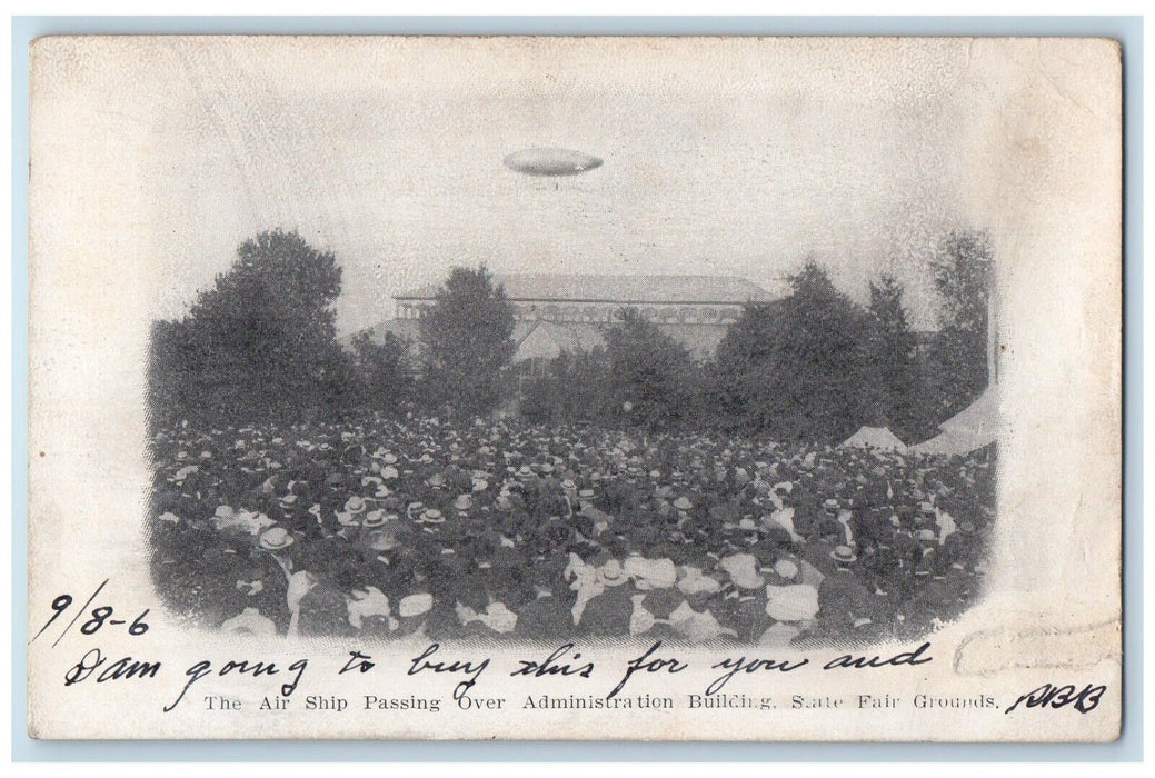 1906 Airship Dirigible Administration Building State Fair Columbus OH Postcard