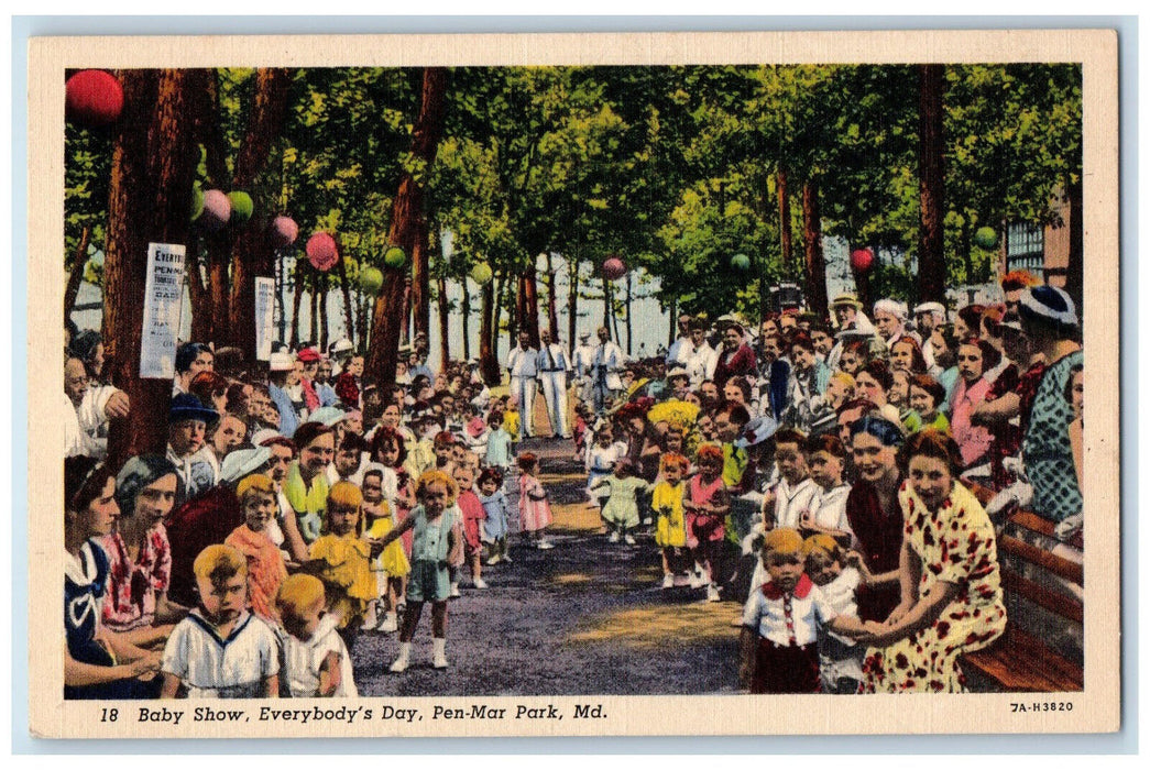 c1950's Baby Show Everybody's Day Pen-Mark Park Maryland MD Vintage Postcard