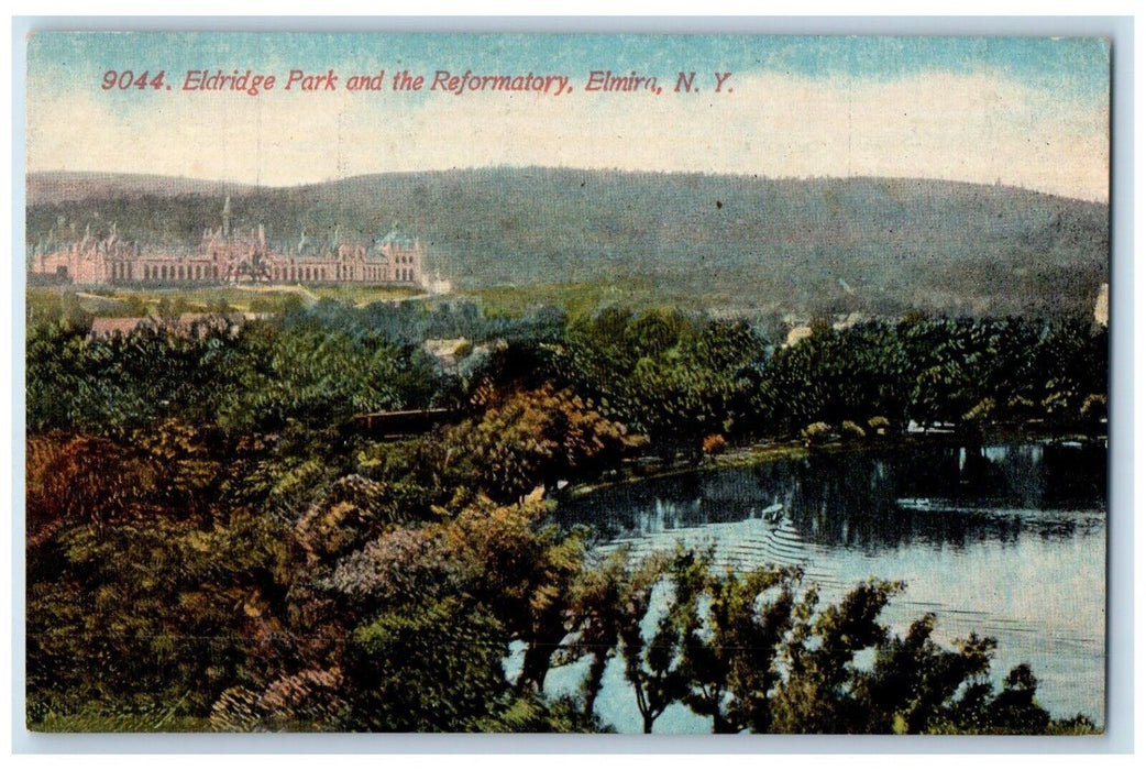 c1910 Birds Eye Aerial View Eldridge Park Reformatory Elmira New York Postcard