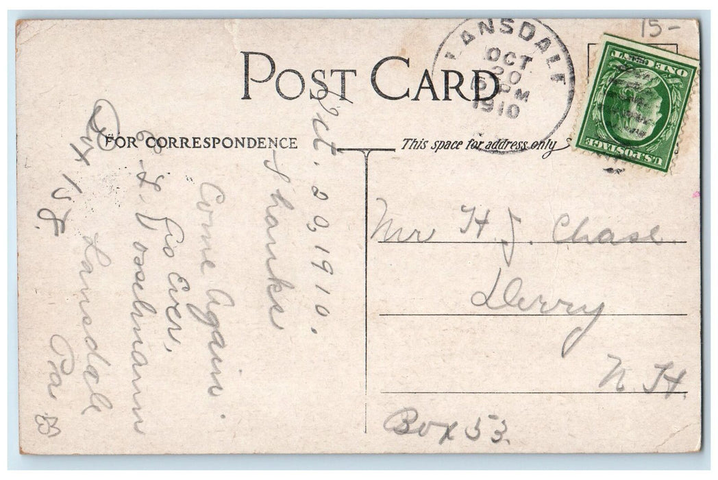 1910 PR Railroad Station Depot Passenger Weighing Scale Lansdale PA Postcard