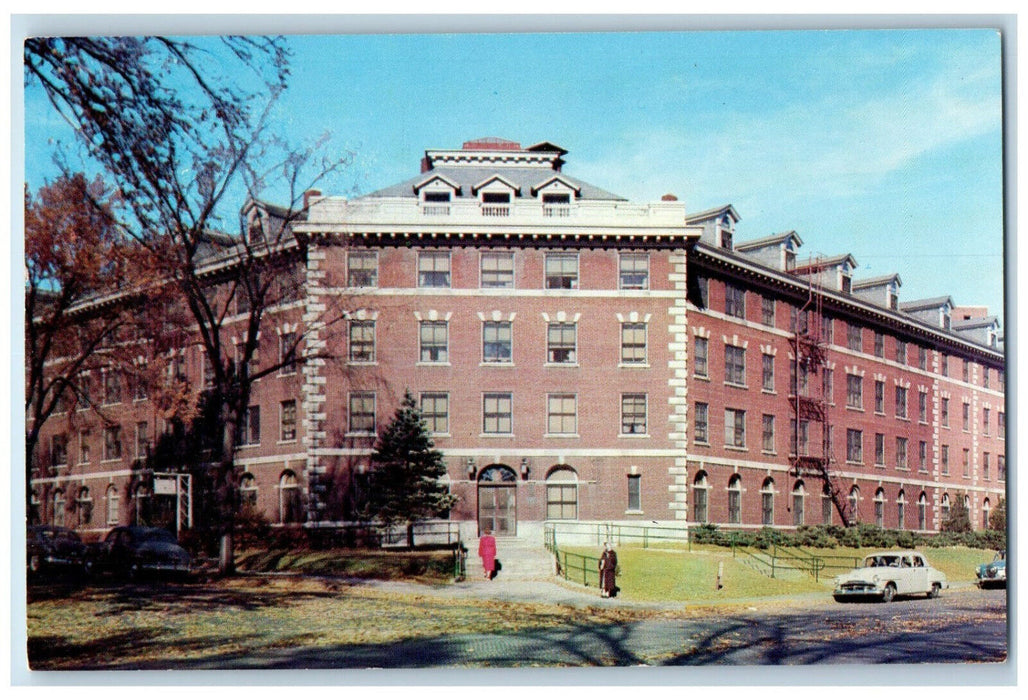 Entrance To Currier Hall Women's Dormitory Building Iowa City IA Postcard