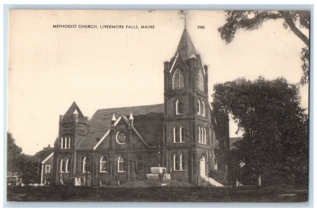 c1910's Methodist Church Livermore Falls Exterior Maine ME Unposted Postcard