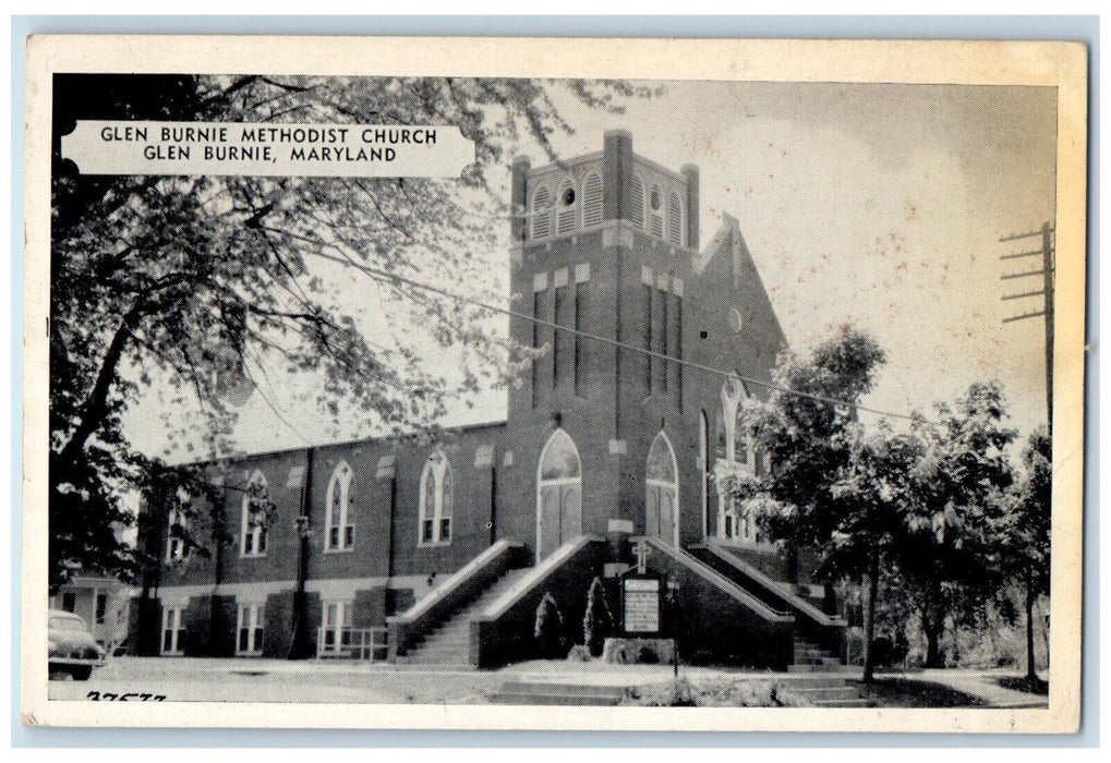 c1950's Glen Burnie Methodist Church Glen Burnie Maryland MD Vintage Postcard