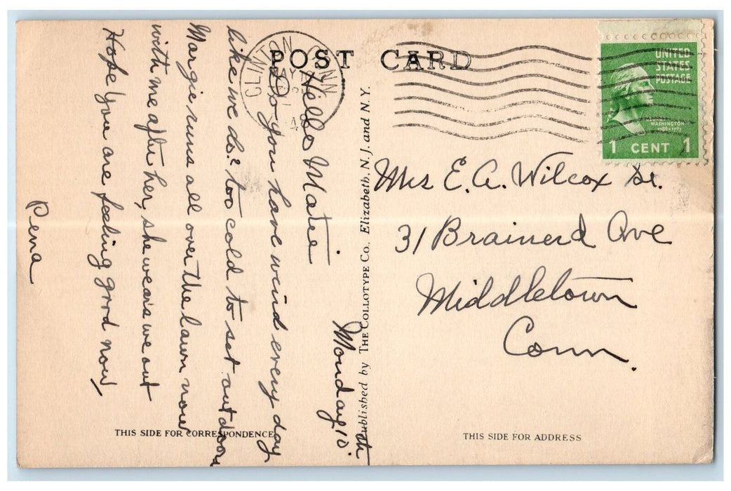 1948 Duct Island Yacht Club Boating Fishing Regatta Clinton Conn. CT Postcard
