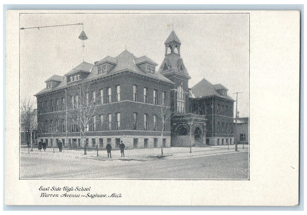 c1905s East Side High School Warren Avenue Saginaw Michigan MI Unposted Postcard